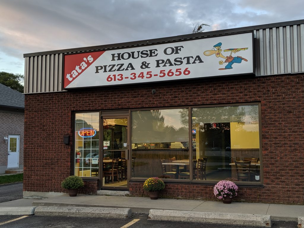Tata's storefront on Windsor Drive, Brockville